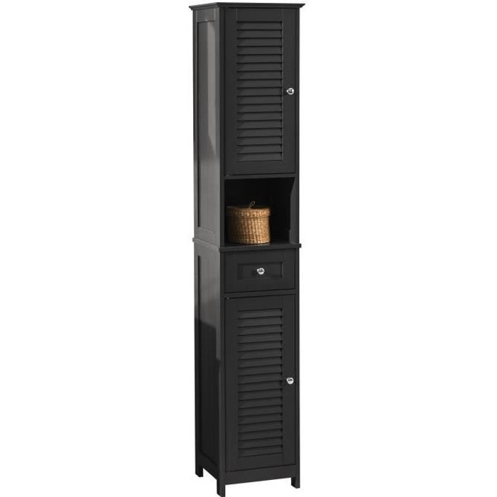 Meuble Rangement Salle de Bain SoBuy FRG236-DG Meuble Colonne Placard de Rangement - Gris