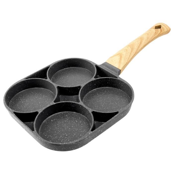 Poêle à Pancakes 4 Trous En Forme De Cœur – Antiadhésive, Alliage Aluminium – Pour Petit-Déjeuner, Omelettes, Burgers - 6