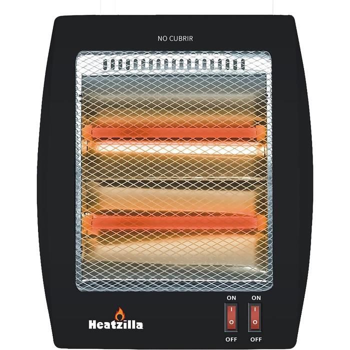 BEPER Chauffage Quartz 800W – 2 Puissances, Pliable, Silencieux, Anti-basculement, Gris Compact