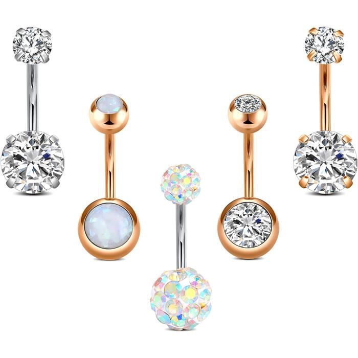 Incaton Piercing Nombril 14 Gauge Piercing au Nombril Piercing Bijoux