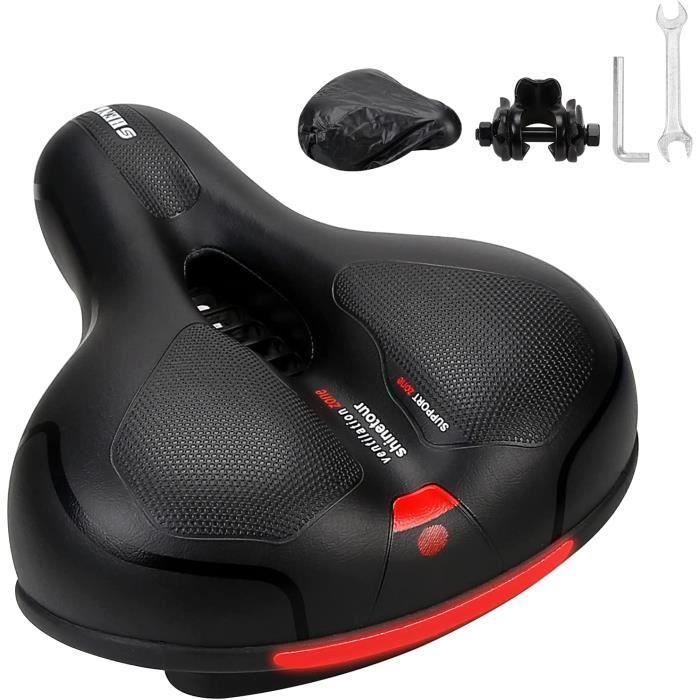 Selle Vélo Confortable Avec Gel Et Creux Central – Pour VTT, Route, Montagne – Coussin Noir