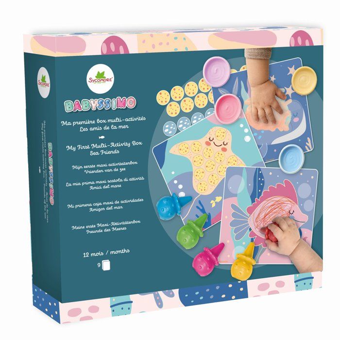Coffret activités SYCOMORE Babyssimo Amis de la Mer Peinture Coloriage Autocollants