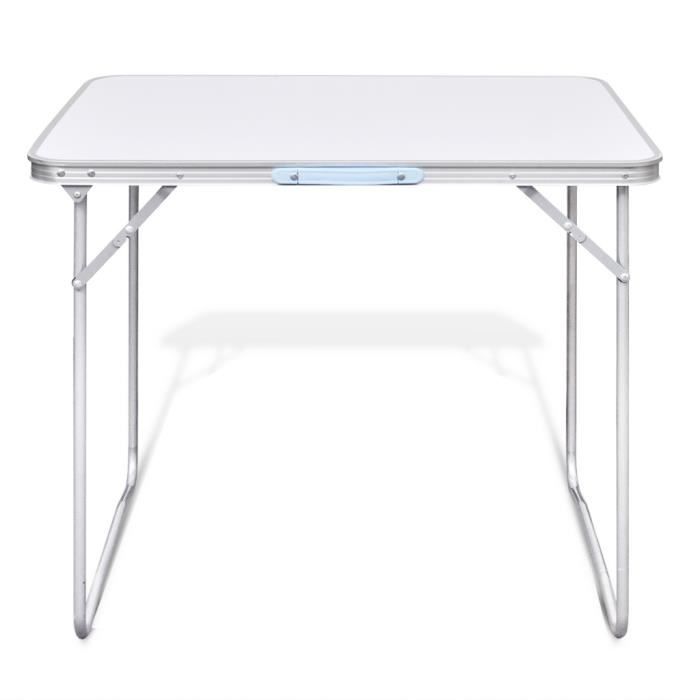 Table Pliante De Camping Avec Cadre En Metal 80 X 60 Cm Capacite
