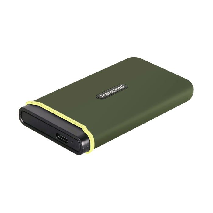 Disque dur externe – Transcend – ESD380C – 1 To – USB 3.2 Gen 2×2 – Vert militaire