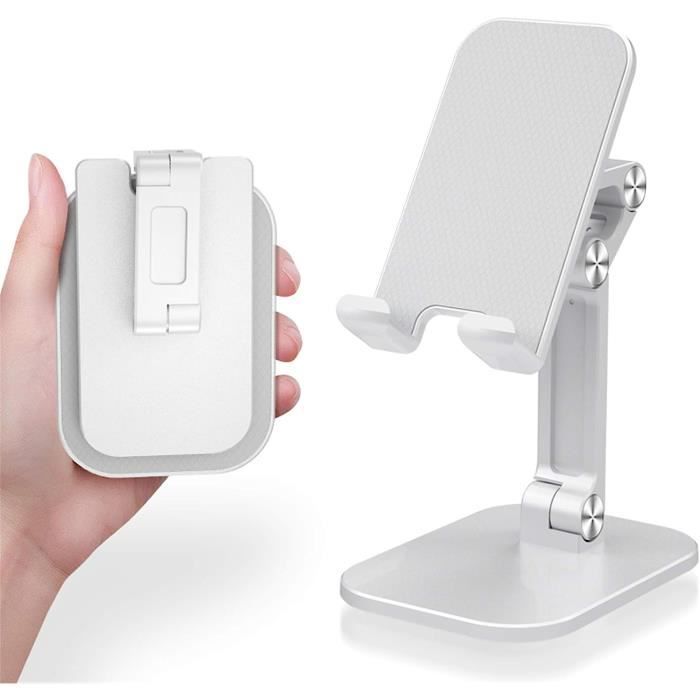 Support De Bureau Réglable Pour Téléphone Et Tablette - Support Blanc, Angle Ajustable, Marque Générique, Neuf