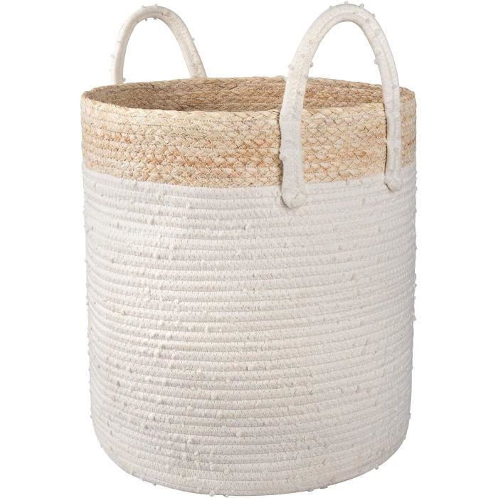 Goodpick Panier De Rangement En Corde De Coton, Cube De Rangement Pour Serviettes, Livres, Paniers De Rangement Tissés Pour Bureau, Linge De Bébé, Panier à Jouets Pour Chien, Chambre D'enfant, Panier