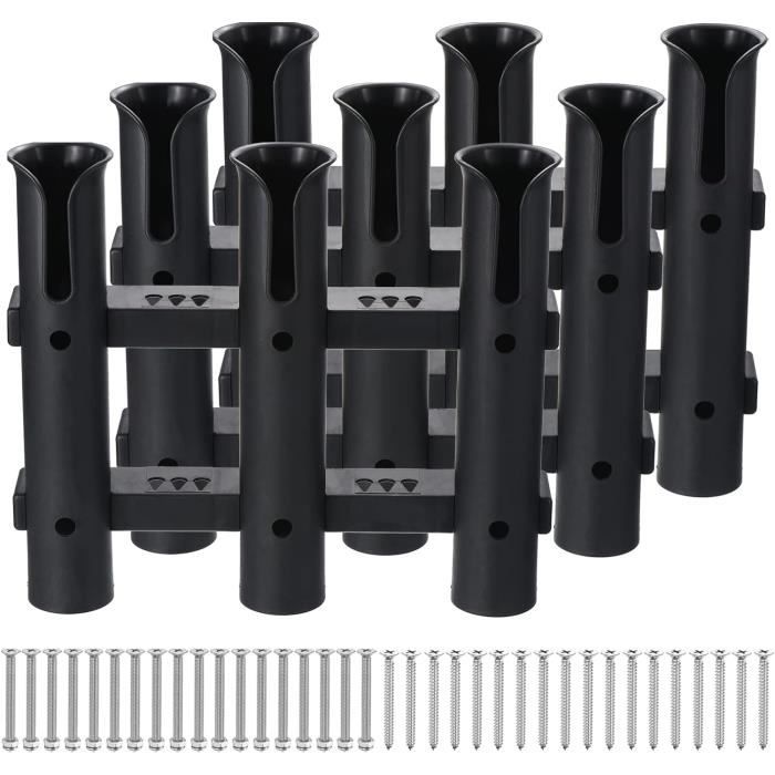 KOVNISE Support Canne à Pêche 3 Tubes Mural Portable, Blanc, Pour Bateau Kayak Garage Et Glacière