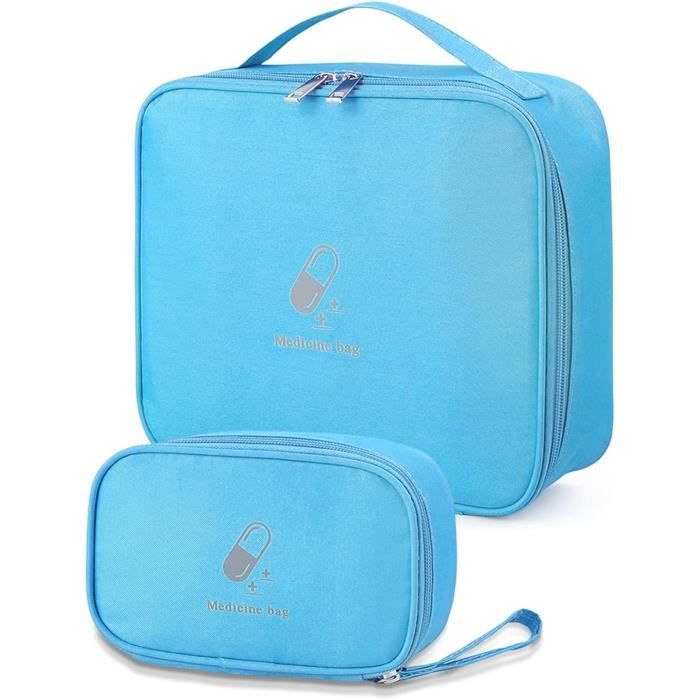 Trousse De Premiers Secours Portable – Sac De Pharmacie De Voyage Étanché Avec Fermeture Éclair, Idéal Pour La Maison, Les Voyages Et Les Urgences (Bleu Foncé)