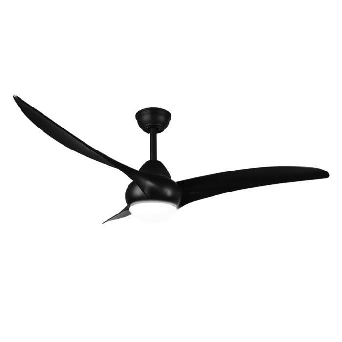 Ventilateur de plafond avec plafonnier - Alesund - Noir - LED - Design moderne - Économie dénergie - Trio