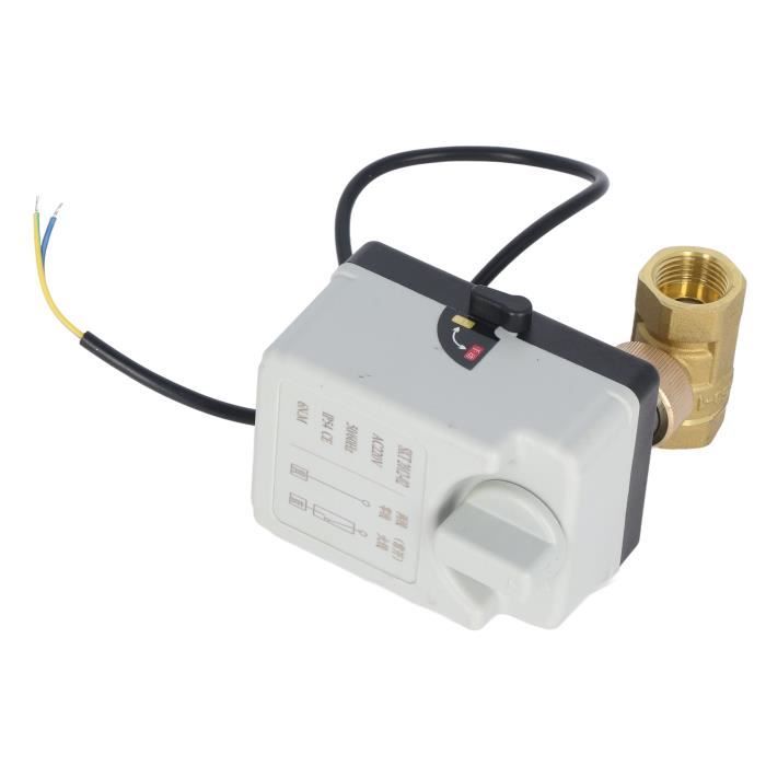 Actionneur Vanne Motorisée à Boisseau Sphérique DN15-50 – 2 Fils, AC220V / DC24V / DC12V, Normalement Fermé, Laiton Robuste Pour Eau Chaude/Froide