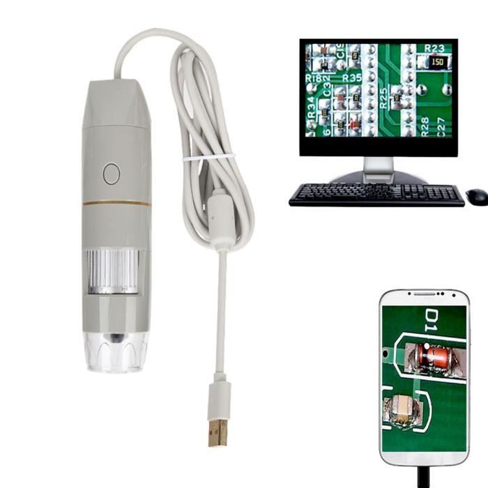 Microscope Numérique Portable 500x – Écran IPS 2" 8 LED Rechargeable – Loupe Pour Enfants Adultes Exploration