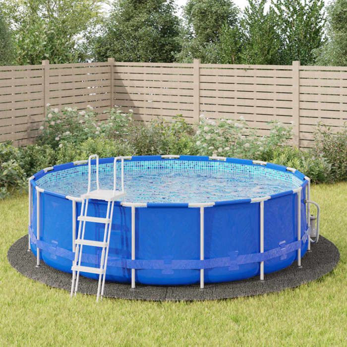 vidaXL Bâche de Piscine Tapis de Sol Rond Couverture de Piscine Protection de Piscine Jardin Terrasse Gris Clair Ø500 cm 94221