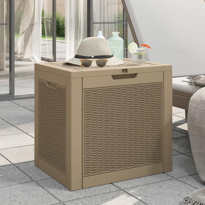 Vidaxl Boîte de stockage de jardin marron clair 55 5x43x53 cm PP 364179 - vue 1