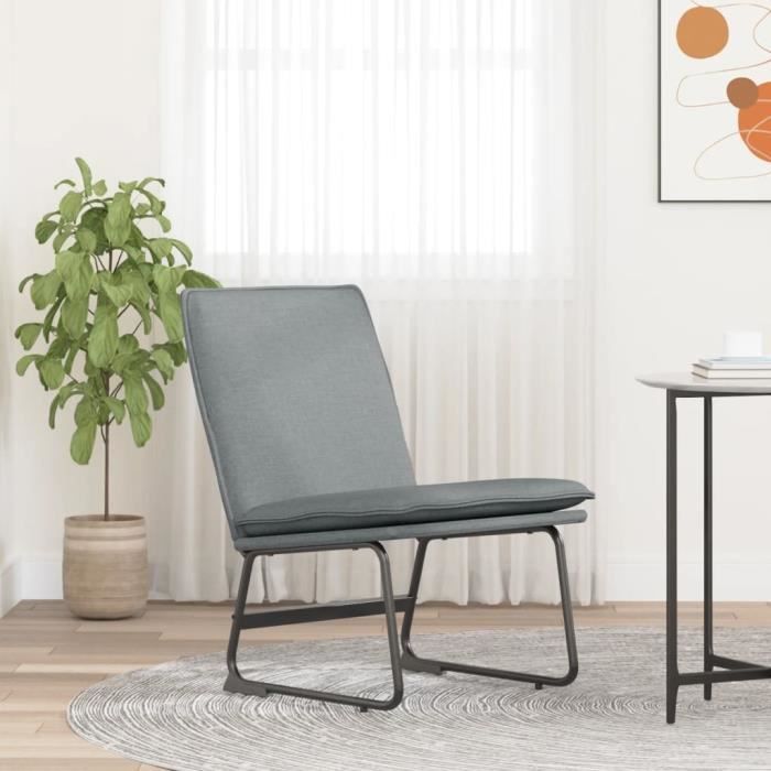 vidaXL Chaise longue Gris clair 52x75x76 cm Tissu 351312