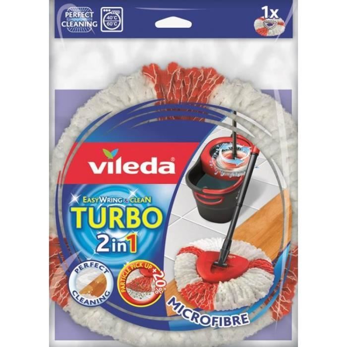 VILEDA Tête de rechange 2 en 1 pour balai EasyWring & Clean Turbo -  Microfibre - Cdiscount Maison