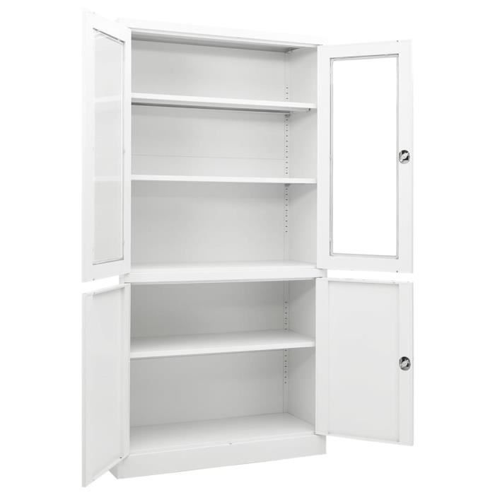 yin(335946)armoire de bureau blanc 90x40x180 cm acier