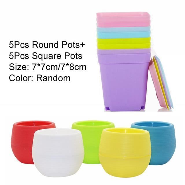 Lot De 24 Pots De Fleurs Carrés Avec Soucoupes - 7 Cm - Multicolores - Pour Succulentes, Semis, Décoration Intérieur/Extérieur