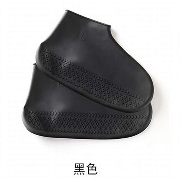 NOIR - L(41-45) - Couvre-chaussures de Pluie Réutilisables en Latex, Accessoires en Caoutchouc
