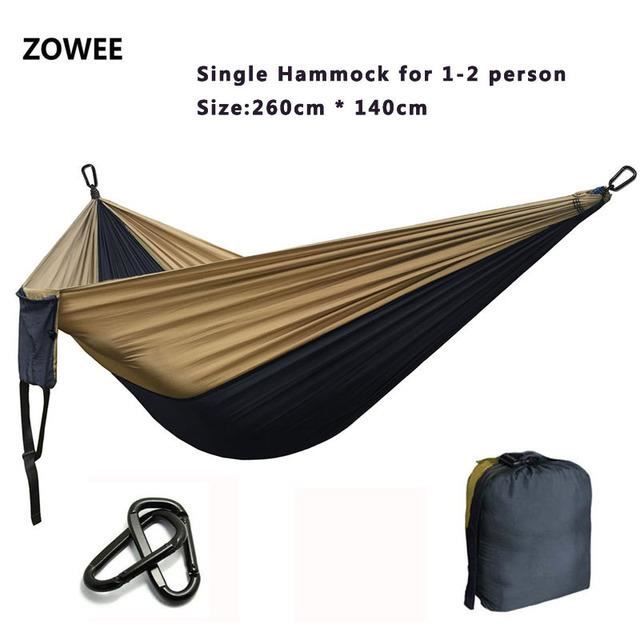 Hamac double parachute TRAHOO - Bleu - Nylon parachute de haute qualité - Pour 2 personnes