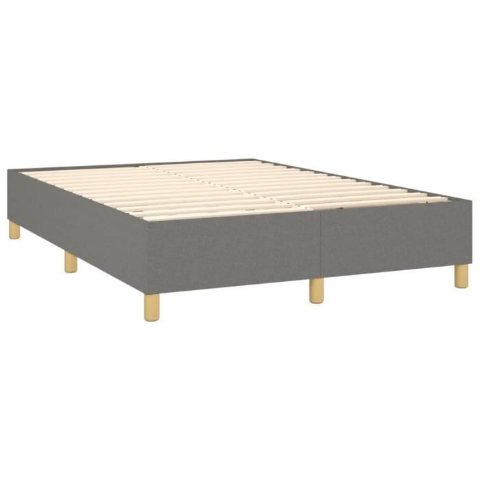 Sommier à ressorts - ZERODIS - AB3120954 - Gris foncé - 140x190 cm - Tissu durable