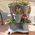 Jardinières et pots de fleurs - Set de 3 pots - TRIFOGLIO - D 40 cm - Gris-1