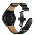 Bracelet en cuir pour montre Samsung Galaxy, Active 2, S3-S2 Galaxy Watch, 46MM 42MM, , pour homme -Black-Black Clasp-Gear Sport-1