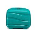Kono Vanity Case Rigide ABS Léger Portable 34x30x17cm Trousse de Toilette pour Voyage, Vanity Rigide Voyage Femme, Bleu-1