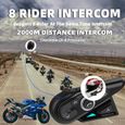 WAYXIN-Oreillette R15 Pro pour moto,appareil de communication pour casque,intercom pour 8 motocyclistes,interphone étanche  1PCS-1