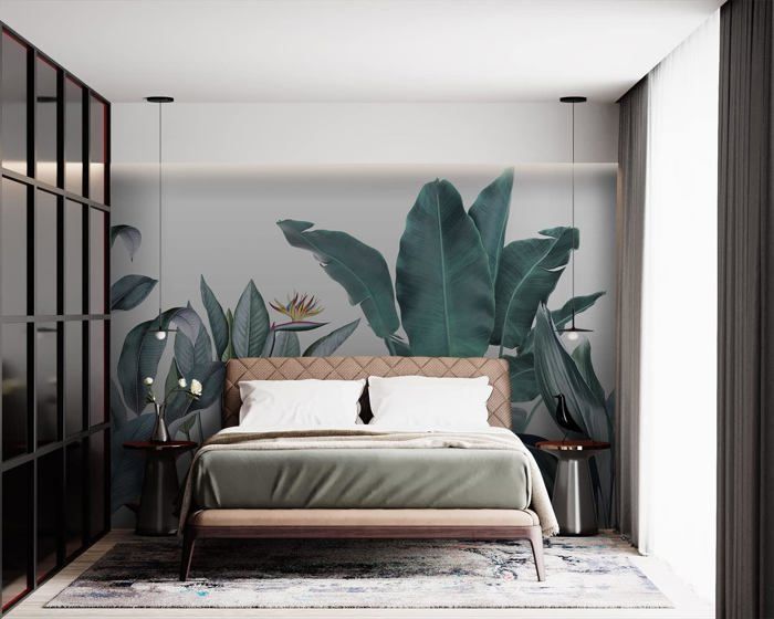 Papier Peint Panoramique 360x250 cm 3D Effet style Jungle Tropical ...