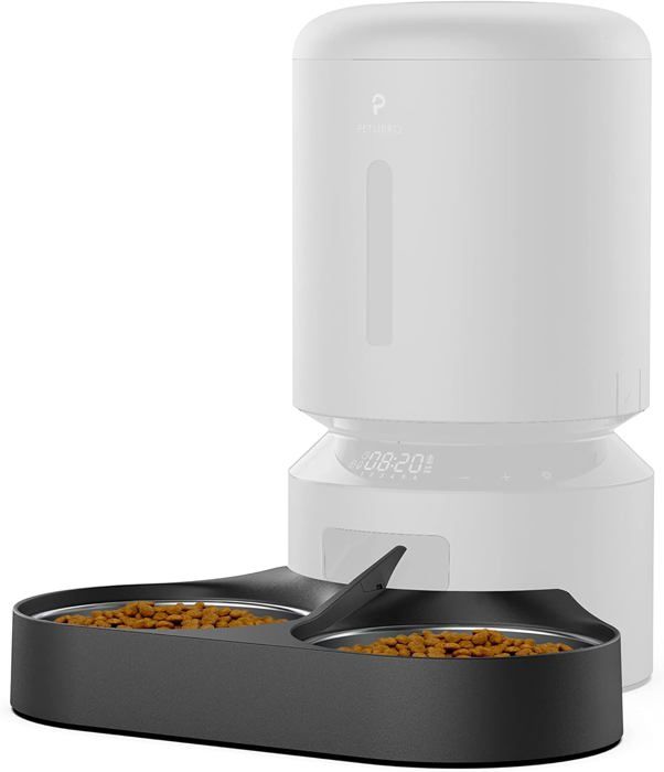 Distributeur Croquettes Chat Automatique Double: Inox Distributeur Croquettes Chien Avec 2 Bols - Acier Inoxydable Gamelle Electronique Pour Chat - 5L Mangeoire Programmable Pour Petite/Moyenne Animau