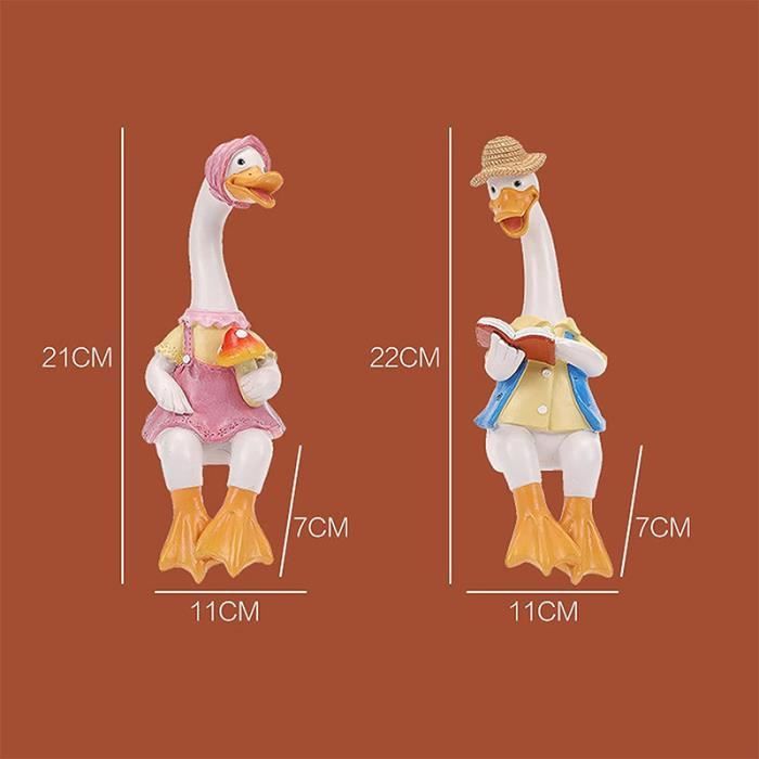 Garden Mile Canard Avec Parapluie - Décoration Jardin Résine Imperméable Assis Ou Debout