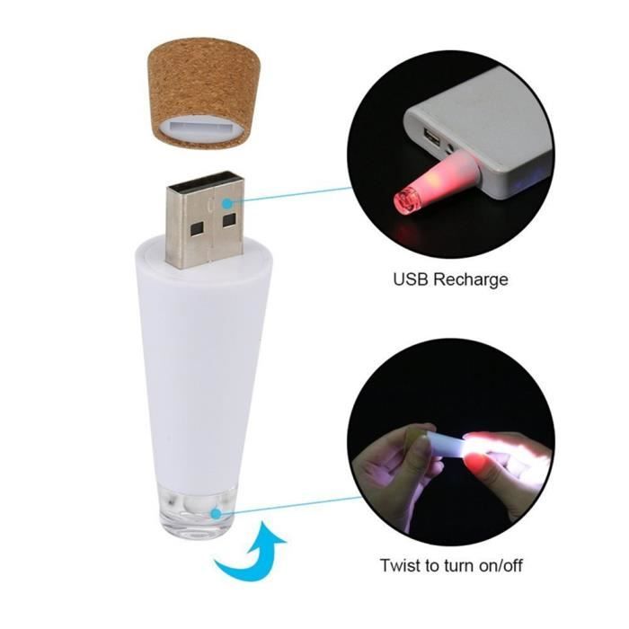 Bouchon lumineux rechargeable USB