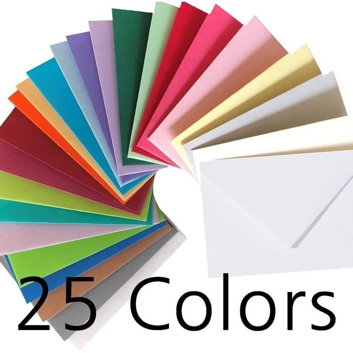 25 Enveloppes A5 Multicolores, Enveloppe Din A5 C5 En 25 Couleurs  Différentes Comme Set, Idéal Pour Le Bricolage, Pour Noël[x2775] -  Cdiscount Beaux-Arts et Loisirs créatifs