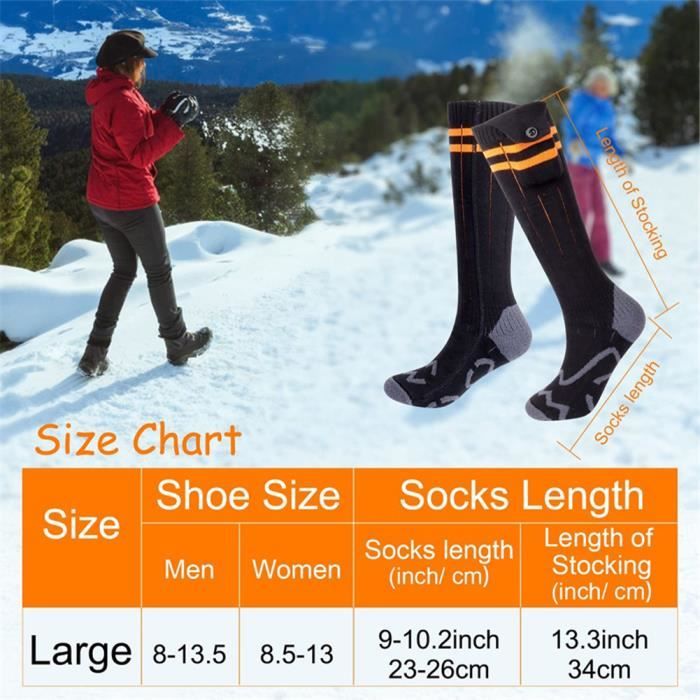 Chaussettes Chauffantes, 4000mAh Rechargeables Chaussette Chauffante — free download