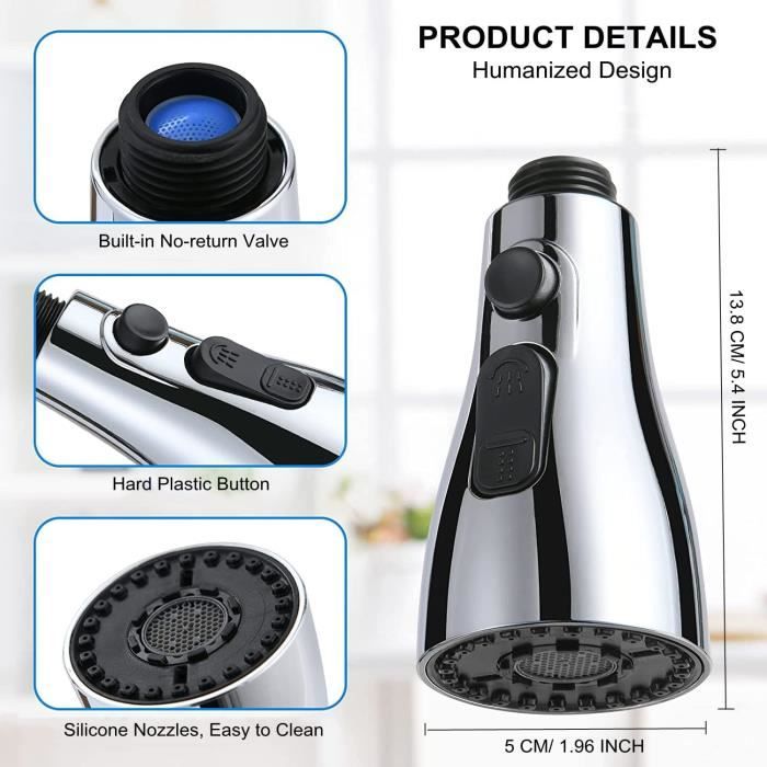 Embout Robinet Cuisine,Rotation À 360 °,Economiseur D'Eau Pour Robinet,3 Modes B