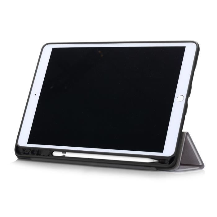 Coque iPad 10.2, Housse iPad 7eme generation Tablette Étui Mince Léger  Haute Qualité Cuir PU avec Support [Auto éveil/Veille] -Noir - Cdiscount  Informatique