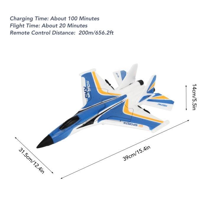Couleur SU35 Jaune 1B Avion en mousse RC avec lumières LED, 2.4G Radio télécommande, planeur en Couleur SU35 Jaune 1B Avion en mousse RC avec lumières LED, 2.4G Radio télécommande, planeur en