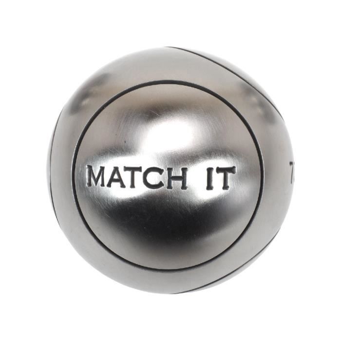 Boules de pétanque Match IT Inox 74mm 1 strie - Obut - 700g