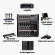 NEUFU 6 Channels Table De Mixage DJ Professional Live Studio Audio USB Mixing Console Bluetooth-2