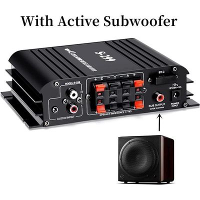 Amplificateur HiFi 2.1 Canaux 800W Bluetooth 5.0 - 40Wx2 + 50W Subwoofer Passif Pour Home Cinema