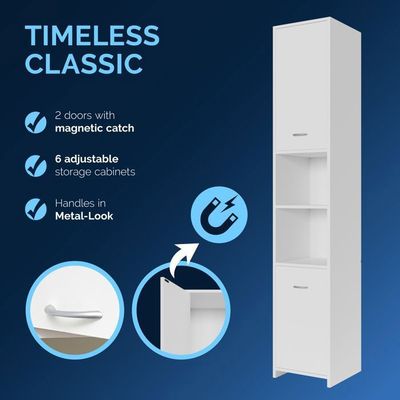 HOMCOM Meubles de Salle de Bain sur Pied Armoire de Rangement Colonne