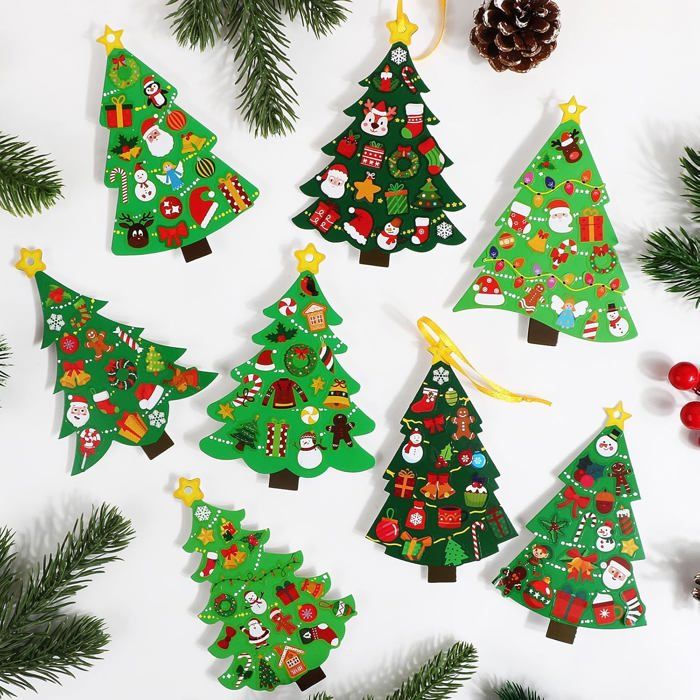 Arbre De Noël à Décorer En Autocollants - Activité Manuelle Pour Enfants 3 Ans Et Plus - Déco Murale