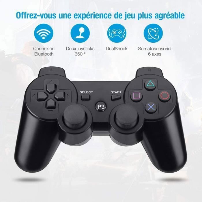 MANETTE DE JEUX SANS FIL POUR PS3 - NOIR
