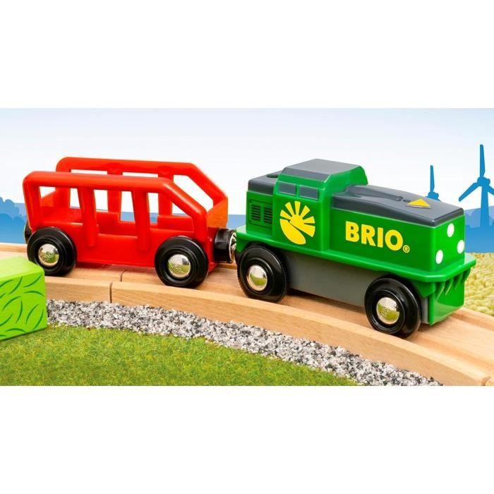 Train de la Ferme à Pile - BRIO - Circuit en bois - Wagon et