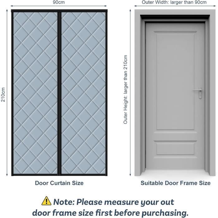 Rideau Thermique Porte 90 X 210Cm, Rideau De Porte Isolant Thermique, Rideau De Porte Anti Froid