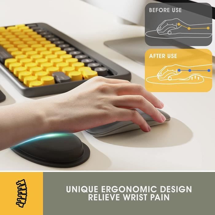 GIM Repose-poignet pour clavier Wrist Rest Repose-mains avec repose-main -  Tapis de souris ergonomique avec coussin en gel - Rep55