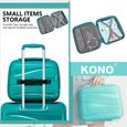 Kono Vanity Case Rigide ABS Léger Portable 34x30x17cm Trousse de Toilette pour Voyage, Vanity Rigide Voyage Femme, Bleu-3