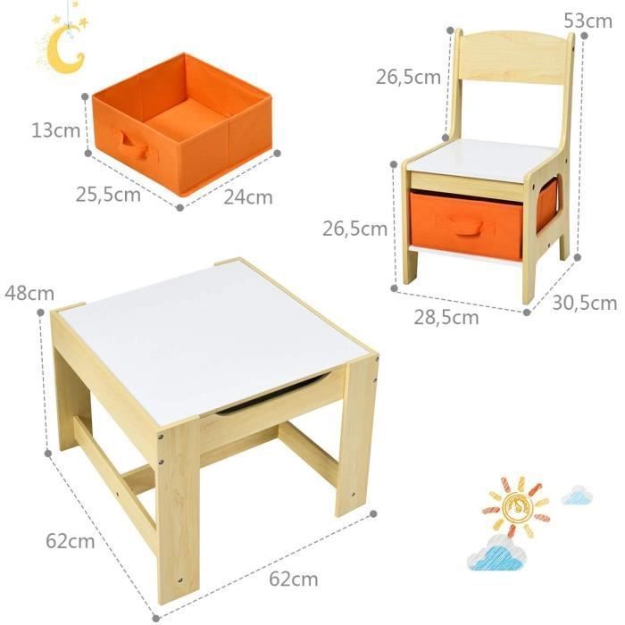 Table Chaise Enfant Ensemble Table Et Chaises Pour Enfants, Bureau D'éTude Pour BéBé, Table De Jeu, Avec Tiroirs De Table Et Chaise Enfant