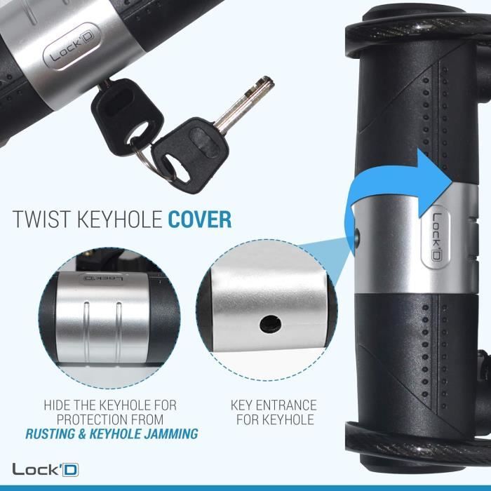 Antivol Vélo Électrique BiKase MAX - Câble Acier Double Boulon Haute Sécurité (Neuf)