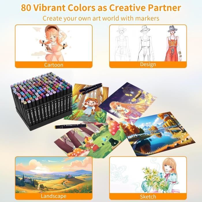 GPLMQ 168 Couleurs Feutres Double Pointe Aquarelle - Set Feutres Coloriage Enfants Adultes, Pointe Fine & Pinceau Pour Dessin Manga Calligraphie Bullet Journal